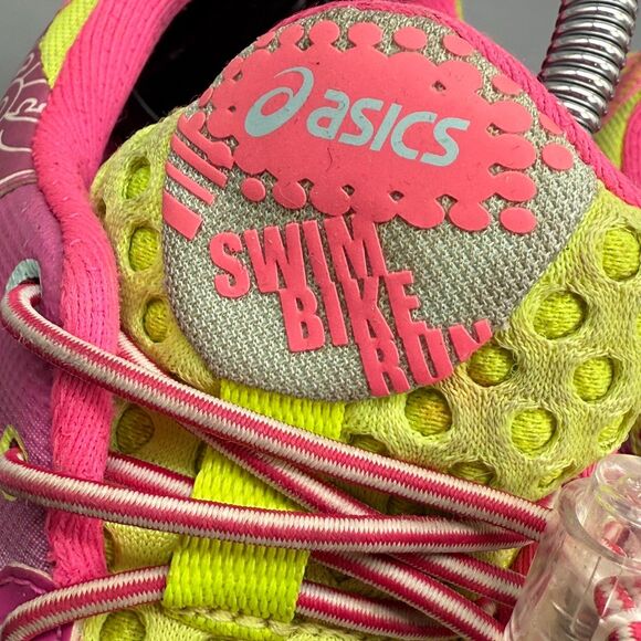 Asics Gel Noosa Tri 9 Women's 8 Pink Yellow Athletic Running Sneakers Low Shoes - Picture 4 of 13